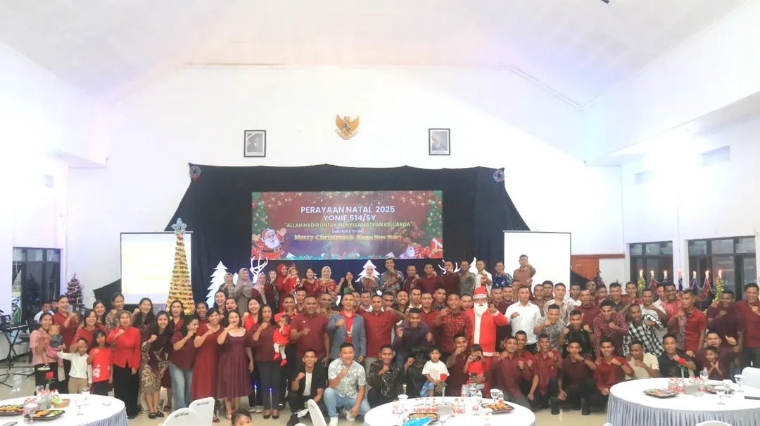 Yonif 514/SY Rayakan Natal Bersama, Hadirkan Semangat Kasih dan Kebersamaan