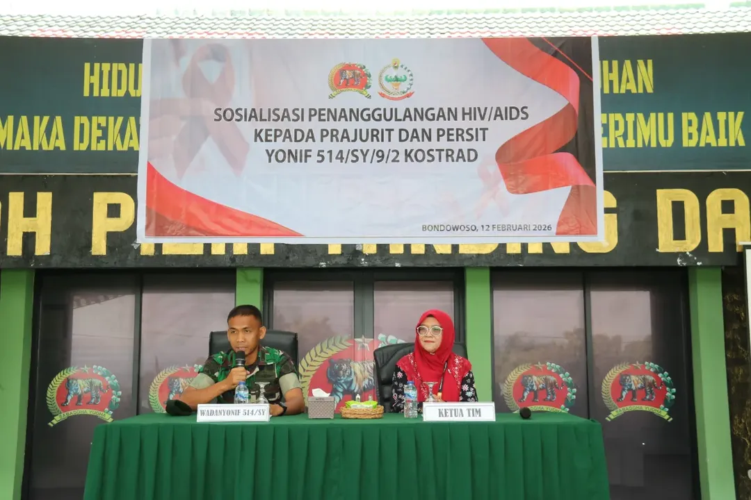 Yonif 514/SY Bersama Dinkes Bondowoso Gelar Sosialisasi dan Tes HIV/AIDS