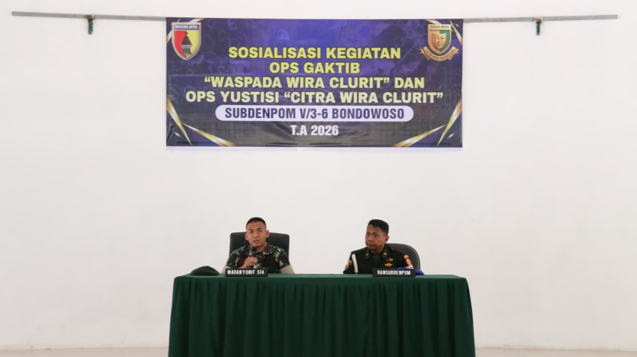 Yonif 514/SY Gelar Sosialisasi Ops Gaktib dan Ops Yustisi, Wujudkan Prajurit Disiplin dan Berintegritas