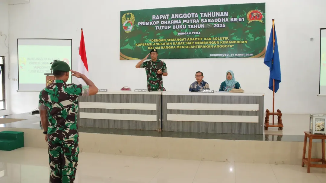 Wujudkan Koperasi Tangguh dan Mandiri, Yonif 514/SY Gelar RAT Ke-51 Primkop Dharma Putra Sabaddha