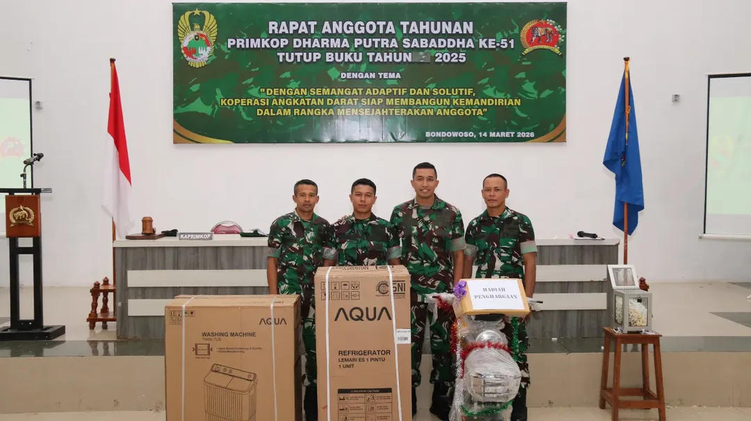 Wujudkan Koperasi Tangguh dan Mandiri, Yonif 514-SY Gelar RAT Ke-51 Primkop Dharma Putra Sabadd